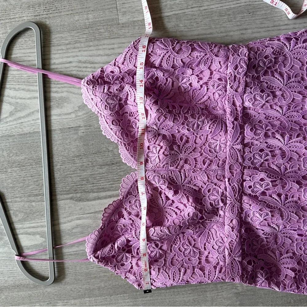 J. Crew Lavender Lace Midi Fitted Dress 8 - Picture 10 of 13